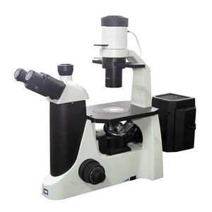 میکروسکوپ فلورسانس وارونه Trinocular LED با دوربین رنگی CCD