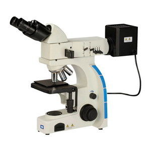 میکروسکوپ متالورژی دو چشمی عمودی با نور بازتابنده و منتقل شده